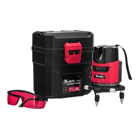 Laser level MTX CRX-30R 35030, 2 red rays, ± 0.3 mm/m, 5/8 ", range 30 m