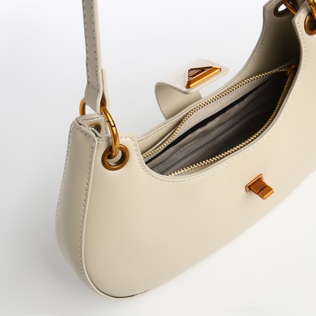 Bag Women's Baget on the zipper Textura, average size, dairy color-8