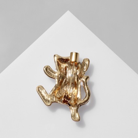 Brooch "Nice kitten", white-yellow color in gold-1