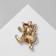 Brooch "Nice kitten", white-yellow color in gold