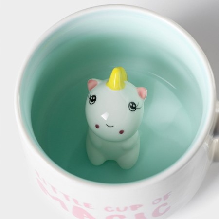 Ceramic mug "Surprise. Unicorn ", 350 ml, white color-3