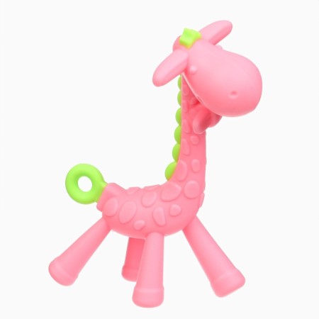 Silicone teether for teeth in the case "Girafics", color mix, crumb I-5