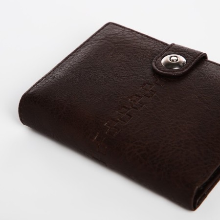 Male purse on Magnet, 3 in 1, for bills, auto documents and passports, brown color-2