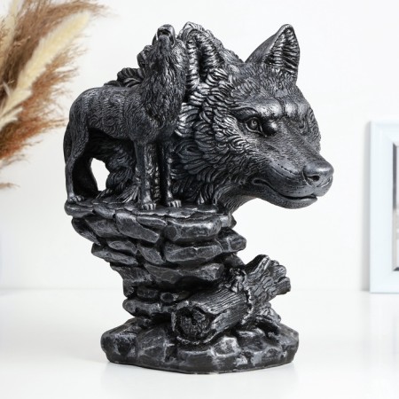 Figure "Wolf" 24x22x33cm, silver-1