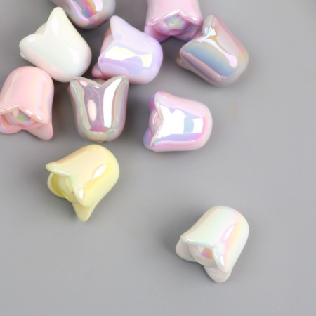 Busina for creativity Plastic "Tulip" mix pearl of delicate colors 1.5x1.5x1.5 cm-2