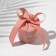 Case of Korean velvet for earrings/ring "Surprise" 5.8 × 5.3 cm, light pink color