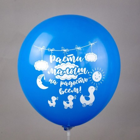 Shar Latex 12 "Newborn. Boy", silk-screen printing, 2-hand, 5 designs, set 25 pcs., Mix-7