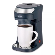 Coffee machine KitFort KT-7312, drop, 750 W, 0.36 l, dark gray