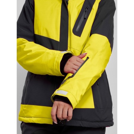 Ski costume female winter, size 50, yellow color-7