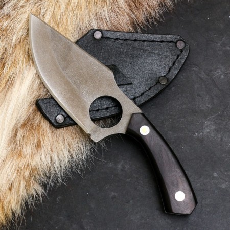 Caucasian knife "bison" with a scabbard, steel - 65x13, handle - grab