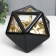 Ceramics candlestick for 1 candle "polyhedron" inside gold MIX 11x14x12.5 cm