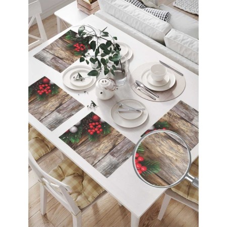A set of napkins for setting the Christmas mood table, rectangular, size 32x46 cm, 4 pcs-1
