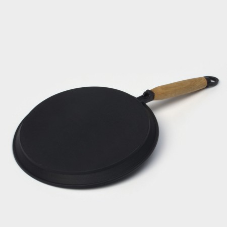 Pan -cast cast -iron magma, d = 24 cm, h = 1.5 cm, wooden handle-3