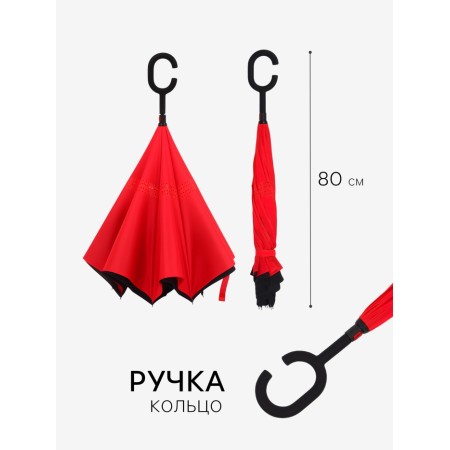 Umbrella - on the contrary, "monoton", mechanical, 8 spokes, r = 53/61 cm, black/red color-1