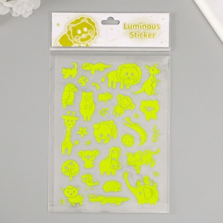 Plastic sticker phosphorus "amazing animals" mix 27x15.5 cm-1