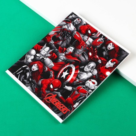 Notebook 48 sheets in a cage, cardboard cover, Avengers-4