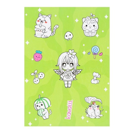A set of stickers-paint "Anime" Green, 3 sheets, A5-2
