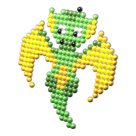 Aquamosaic "Dragon Green", more than 1000 balls, 3 stencils, in a package