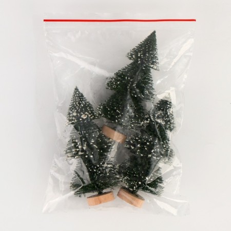 Miniature Puppet "Christmas tree with snow", set of 3 pcs., Size 1 pc. - 8 × 4 × 4 cm-4