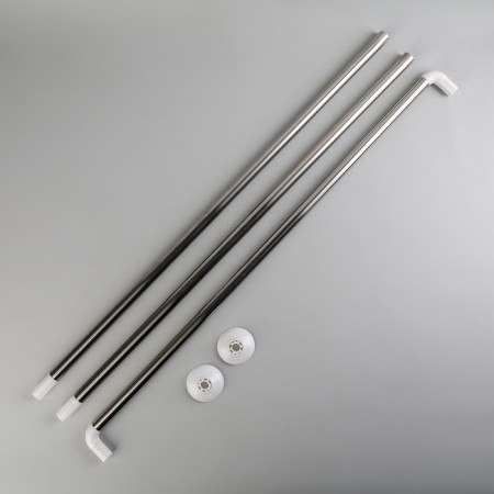 Bathroom cornice P-shaped, 90 × 90 × 90 cm, stainless steel-1