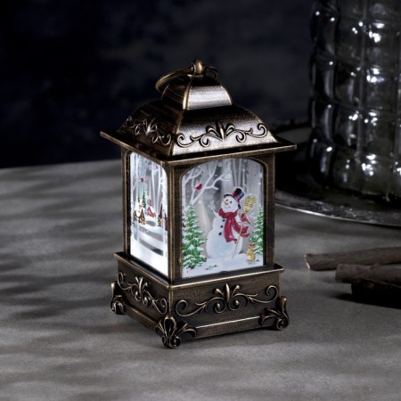 LED figure “Snowman in the forest” 7.5 × 13.5 × 7.5 cm, plastic, batteries AAAX3 (not complete), glow warm white-1