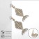 Earrings with rhinestones "fish" miniature, white color in gold