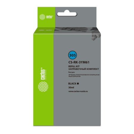 Cactus CS-RK-3YM61 ink kit No. 305, for HP DJ 2710/2120/2721/2722, 30 ml, black