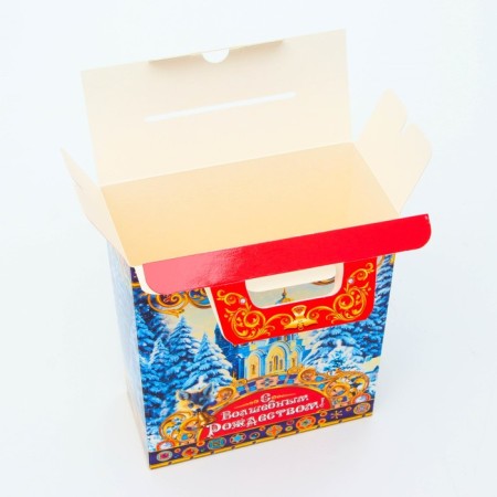 New Year. Gift box New Year's present "Christmas in the Winter Forest" 15.5 x 7 x 19 cm.-3