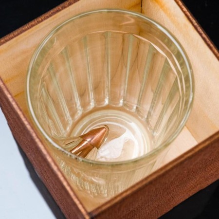 The glass "impenetrable. 100%", with a bullet, faceted, 250 ml-4