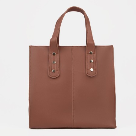 Bag Women's Tout with zipper, brown color