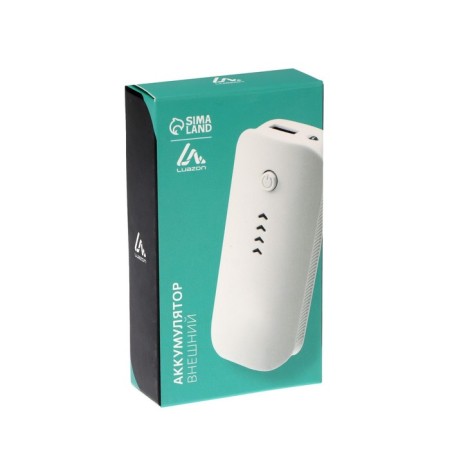 External battery Luazon PB-18, 3600 mAh, USB, 1 A, charging indicator, white-5