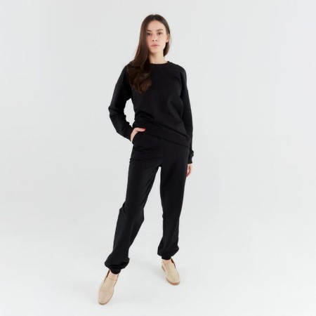 Women's costume (sweatshirt, trousers) minku: Casual Collection Black color, size 42