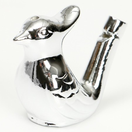 Whistle ceramic bird "Silver"-2