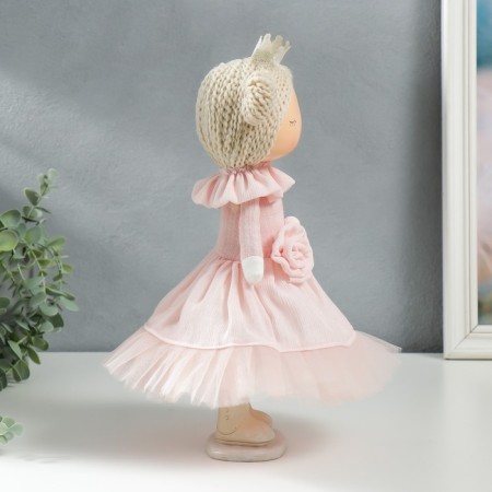 Interior doll "Little princess in pink, with flower" 35x15.5x17 cm-1