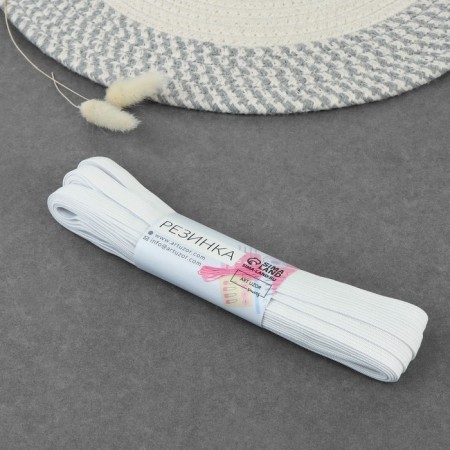 Knitted elastic, 10 mm, 10 ± 0.5 m, white color