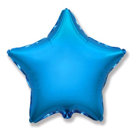 Foil ball 32 "Star", without pattern, metal, blue color