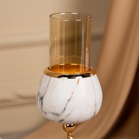 Climber metal, glass "plexus" for 4 candles 47 x 10 x 28 cm-13