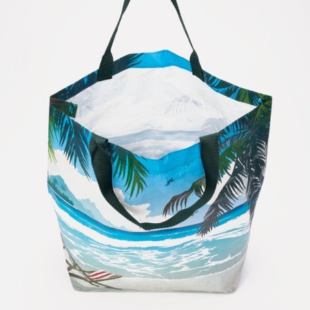Shopper bag without fastening, colorful/blue color-2