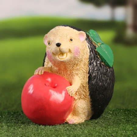 Garden figure "Hedgehog with apple" 20x20x14cm-1