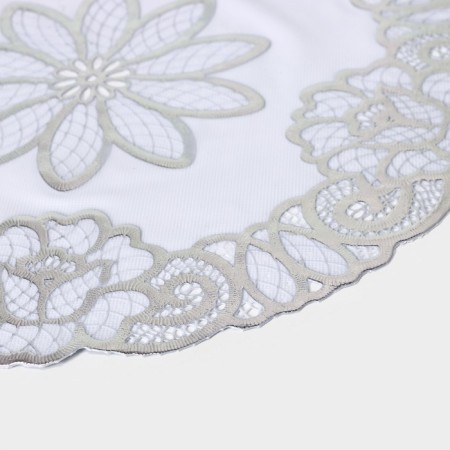A set of openwork shade “Flowers”, D = 30 cm, 4 pcs, PVC, silver color-2