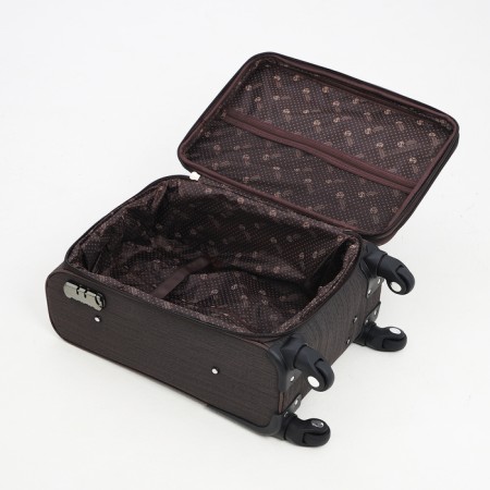 Small suitcase 20 ”, lightning department, code lock, 4 wheels, outer pocket, brown color-8
