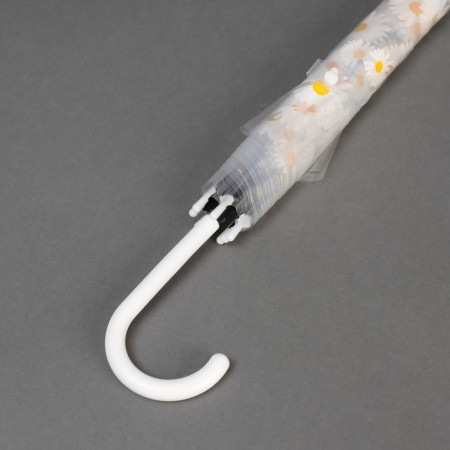 Umbrella - a semiautomatic “chamomile” cane, 8 spokes, r = 45 cm, transparent/white color-6
