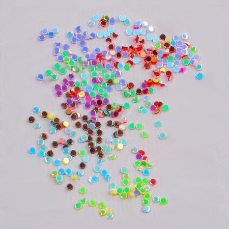 Round rhinestones for decor, 1 mm, 12 cells, colorful color-3