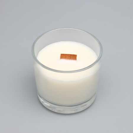 A candle made of soy wax in a glass with a wooden wick "Sandal tree", 65 grams-2