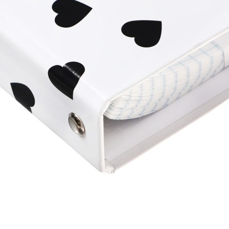 Notebook on rings of 80 sheets in the Black & White cage, with a shift block, a solid cover, glossy lamination, block 60 g/m2-2