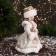 Snow Maiden "In a fur coat with sequins and a scythe" moves, 30 cm, beige-white