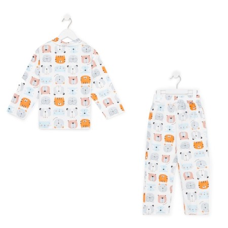 Pajama nursery (shirt, trousers) kaftan "animals" p. 110-116, white-17