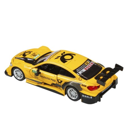 Metal machine BMW M4 1:44, inertia, doors open, yellow color-7