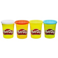 Plasticine for modeling, set 4 jars, mix