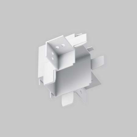The internal corner connector for the built-in track system Technical TRA084CT-12W, 4.6x4.6x6.5 cm, white color-1